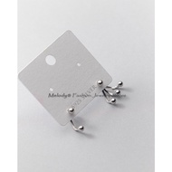 Hikaw Silver 925 Earrings for Piercing Personality Asymmetrical Design Earrings for Women Accessorie