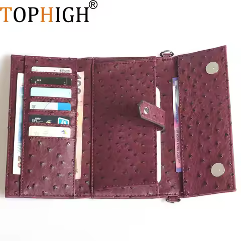 TOPHIGH Fashion Snake Pattern Clutch Bag Cross Body Bag Ostrich Pattern Leather Purse Bags With Leat