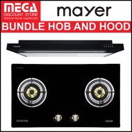 MAYER BUNDLE: MMGH772HI 78CM 2 BURNER GLASS HOB + MMSI900LEDHS-BK 90CM SLIMLINE HOOD (BLACK)