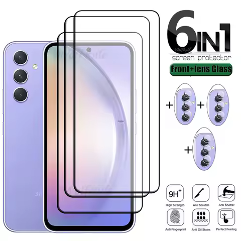6-in-1 For Samsung Galaxy A54 Glass For Samsung A54 5G Tempered Glass Screen Protector Samsung A14 A