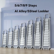 aluminum alloy with handrail ladder 9step 8Step indoor engineering ladder foldable loft step ladder