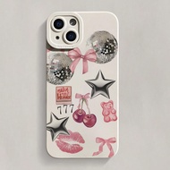 1 Ốp điện thoại chống rơi dày họa tiết ngôi sao và nơ đục lỗ chính xác tương thích với iPhone 16/16