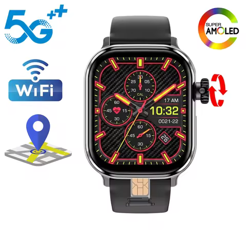 Android15.0 Smartwatch 2.39inch WIFI GPS Amoled Smart Watch Men Women With 200Β° Roatting Camera 4G/5