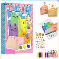 CHERRY Squeegee Art Kids Paint Kit, Drawing Papers Animal Pattern Color Scratch Painting, Painting A