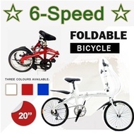 ☆ALEYONG☆ 20” Folding Bike 6-Speed Folding bike - 3 Colours Foldable Bicycle .