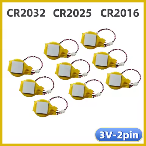 5PCS CR2032 CR2025 CR2016 Battery with Wire 2pin Laptop Motherboard BIOS CMOS Battery with Wire Disa