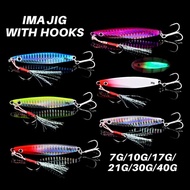 IMA Umpan Jigging dengan Mata Kail 7g/10g/17g/21g/30g/40g Jig Lure Umpan Jig Light Jig Fast Jig Slow