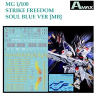 [AMAX ]MG 02  MG 1/100 STRIKE FREEDOM SOUL BLUE VER MB VERSION WATER SLIDE DECAL [GOLD BRONZE]