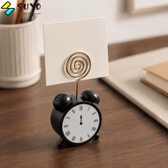 SUYO Place Card Holder, Wood 1.97x3.54in Table Picture Holder, Vintage Desktop Mount Balck Clip Styl