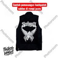 Ready seringai screen printing backpatch, screen printing emblem size 30x39 cm, fashion accessory se
