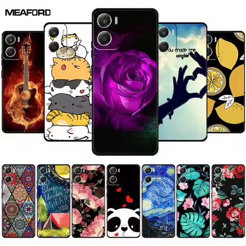 Cartoon 3D Case For Motorola Moto G06 G 06 4G Relief Flowers TPU Coque Embossed Blossoms Funda Silic