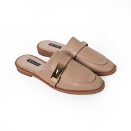 Seira - London Loafers Mules รองเท้าเปิดส้น ส้นเตี้ย อะไหล่ทรงพีระมิด สีทอง