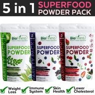 5 in 1 Organic Superfood Powder - Freeze Dried No Sugar - Acai Blueberry Cherry Cranberry Raspberry 