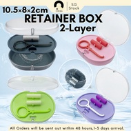 [SG] Denture Box Orthodontic Braces Storage Box Retainer Box With Mirror Braces Case Clean Box Porta