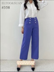《包順豐站自取》韓國 ELTOO ＆ SUAN 紫色半橡筋腰直腳褲 size M