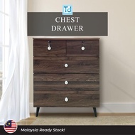 Td Furniture Victoria 5 Drawer Chest Drawer Modern Scandinavian Chest Drawer Wenge and White Colour 