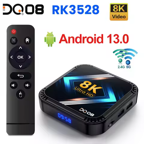 DQ08 RK3528 Smart TV Box Android 13 Quad Core Cortex A53 8K Video 4K@60fps HDR10+ 2.4&5G Dual Wifi B