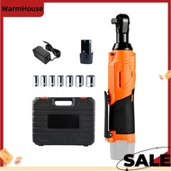 200Nm High-Torque 90° Cordless Ratchet Wrench Set 3/8'' Angle Wrench with 12V Batteries EU Plug