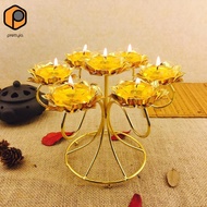 [prettyia] Retro Style Lotus Stand Rank Ghee Lamp Holder Candlestick Temple Ancestral Hall Fengshui 