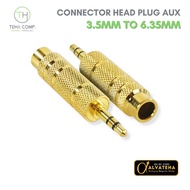 Converter Audio Jack AUX 3.5mm to 6.35mm Connector Head Connector Mixer