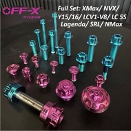 OFF-X Titanium Gr5 Screw Full Set Motorcycle LC V1-V8 Y15 Y16 NVX NMax XMax TMax Skru Gr5 Titanium