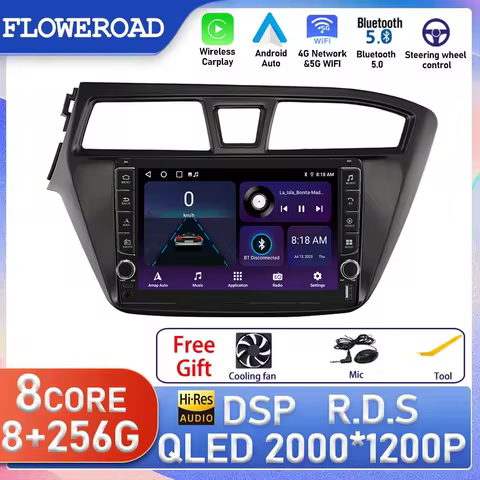 Android15 For Hyundai i20 2 II GB 2014 - 2018 Auto 4G Car Multimedia GPS Player Navigation Stereo DS