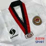 MERAH SENDY Taekwondo Dobok Poom Beginner Uniform Red Black Collar