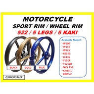 MOTORCYCLE WHEEL RIM / SPORT RIM 522 STANDARD 5 LEGS 5 KAKI HONDA YAMAHA MODENAS / SPORT RIM 5 KAKI 