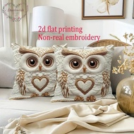 2D printing Owl pattern Pillow Cover - Square Size with Cute Bird Pattern High-Quality for Bedroom/L