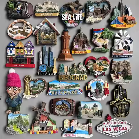 Fridge Magnets Norway USAGreece Germany Turkey Serbia Luxembourg Sarajevo Budva Holland Roma Morocco