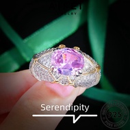 AIFEI JEWELRY 925 Perak Silver Crystal Perempuan Accessories Korean Women Vintage Sterling Original Cincin Pink Ring Diamond Adjustable Knot 純銀戒指 For R2365