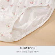 Small Lucky Series Cotton Underwear Women's Mid-High Waist Briefs 100% Pastoral Floral Shorts Thin W