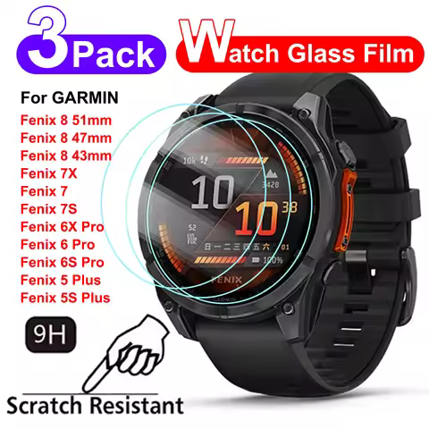 9H Tempered Glass For Garmin Fenix 8 7X 6X Pro 7 6 7S 6S 5 5S Solar AMOLED Screen Protector Glass An