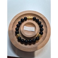 8mm black Obsidian pixiu Bracelet luck wealth