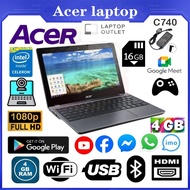 Acer laptop C740 4GB RAM 16GB SSD Chromebook murah refurbished gaming laptop|| PLAYSTORE|| MURAH