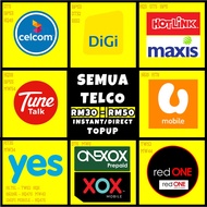 RM30 RM35 RM50 Topup Reload Telco (ALL TELCO) - Semua Telco Prepaid ADA - Celcom Xpax Mobile