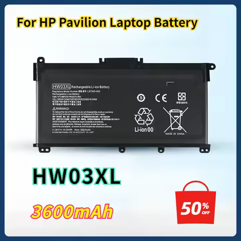 3600mAh HW03XL Laptop Battery for HP Pavilion 15-EG 15-EH 15Z-EH 17-CN 17t-CN 17-CP 17z-cp100 17S-CU