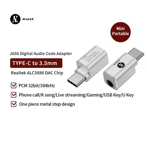JCALLY JA56/JA31 Type-c To 3.5mm Earphone Digital Audio Code Adapter for Android Phone Call, Live,Ga