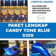 PAKET LENGKAP 9309 Candy Tone Blue Cat Pilox Diton Premium 400ml Warna Cendi Kendy Biru Pylox