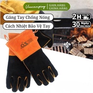 CLS Fireproof Insulated Cowhide Gloves, For Camping BBQ Grilling