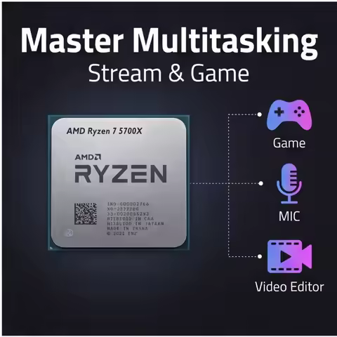 AMD R7 5700X Ryzen 7 5700X Processor Zen3 7nm 65W DDR4 Gaming Desktop CPU Socket AM4