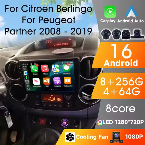 2Din Android For Citroen Berlingo B9 Peugeot Partner 2008 - 2019 Car Radio Multimedia Player 8Core C