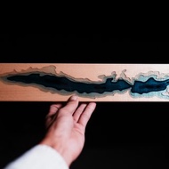 淵、手工樹脂鍵盤腕托、人體工學護腕墊、獨特辦公桌上小物、大海