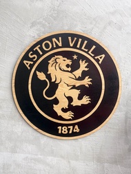 ป้ายตกแต่งแขวนผนัง Aston villa แอสตันวิลล่า ลายไม้เคลือบเงา-3D