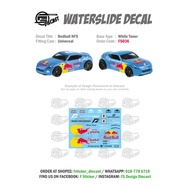 FS036 - R3d Bull NfS White Toner Waterslide Decal for 1/64 Scaled Diecast Models Hot Wheels Matchbox