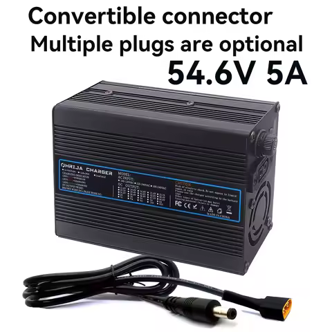 Detachable connector 54.6V 5A Aluminum case Lithium Battery Fast Charger For 48V 13S eries Lithium B