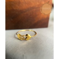 Fledios 916 Gold Ring Minimalist Pure Love Key/Fledios 916 Gold Love Lock Ring