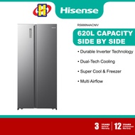 EZ Hisense Refrigerator (620L/Black/Silver) Inverter Side-by-Side Fridge RS666N4ACNIV / RS666N4ABNIV