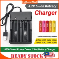(CHGR4) Universal Li-Ion 2 Slots Battery Charger 21700 20700 26650 18650 18490 16340 14500 10440 Pen