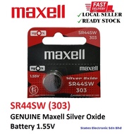 SR44SW (303) GENUINE Maxell Silver Oxide Battery 1.55V